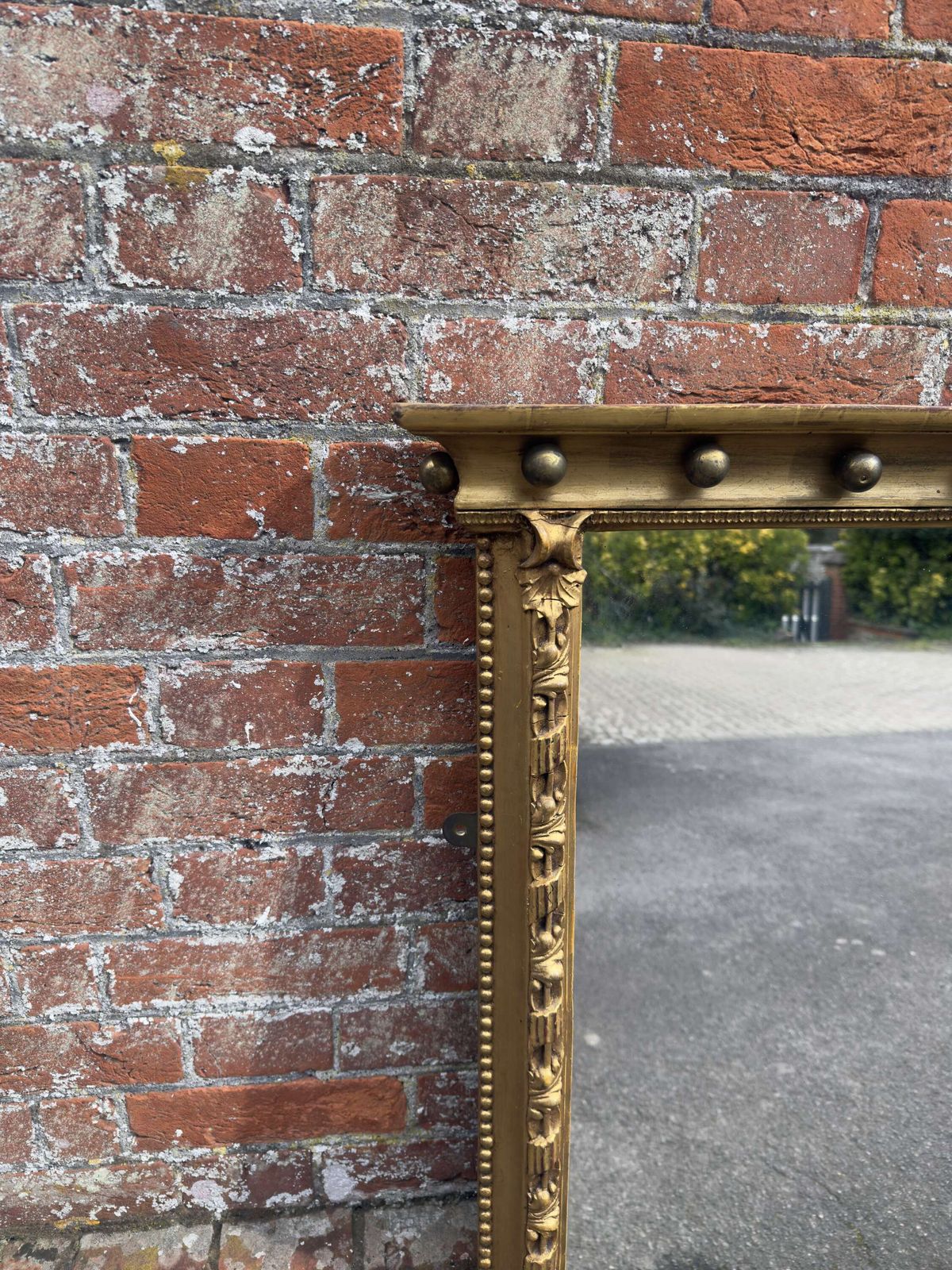 A Fabulous Large Antique English 19th Century C Ribbed Framed Overmantle Mirror. photo furniture