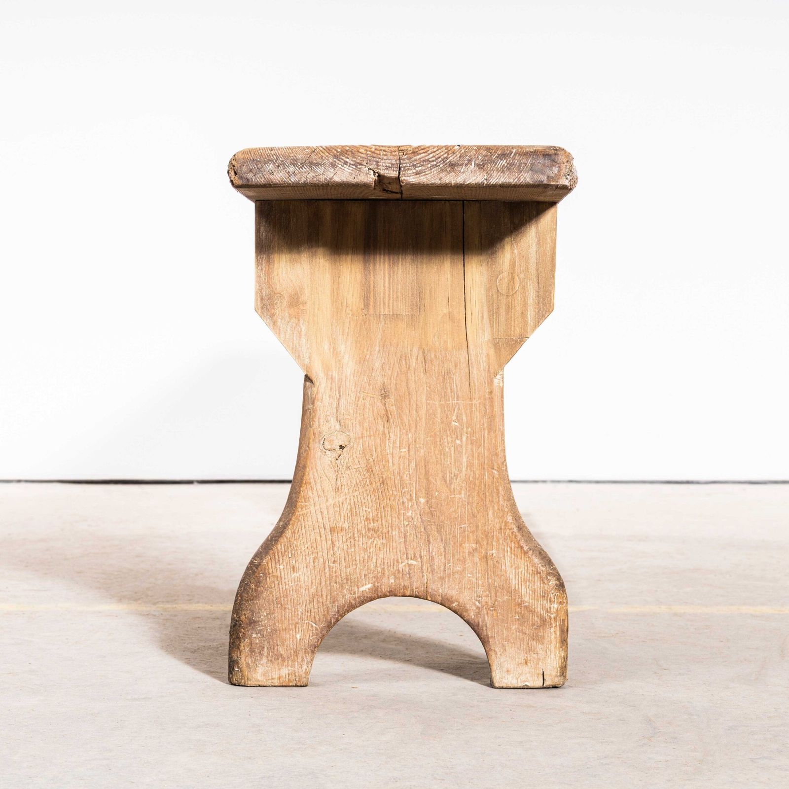 1890’s Pitch Pine Weathered French Bench photo vinterior