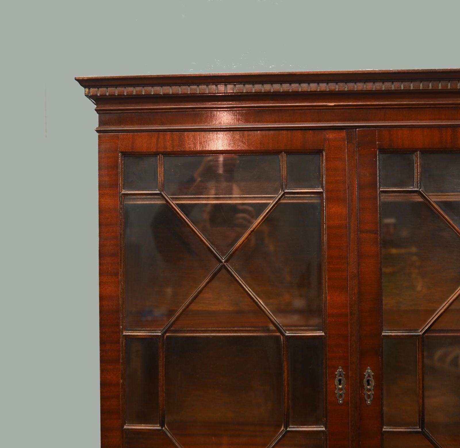 Georgian Revival Mahogany Bookcase Cabinet photo for sale