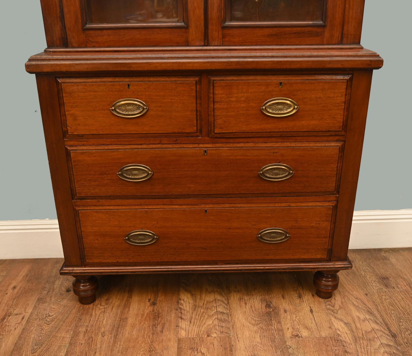 Victorian Libraray Bookcase Cabinet Chest Mahogany 1850 photo for sale