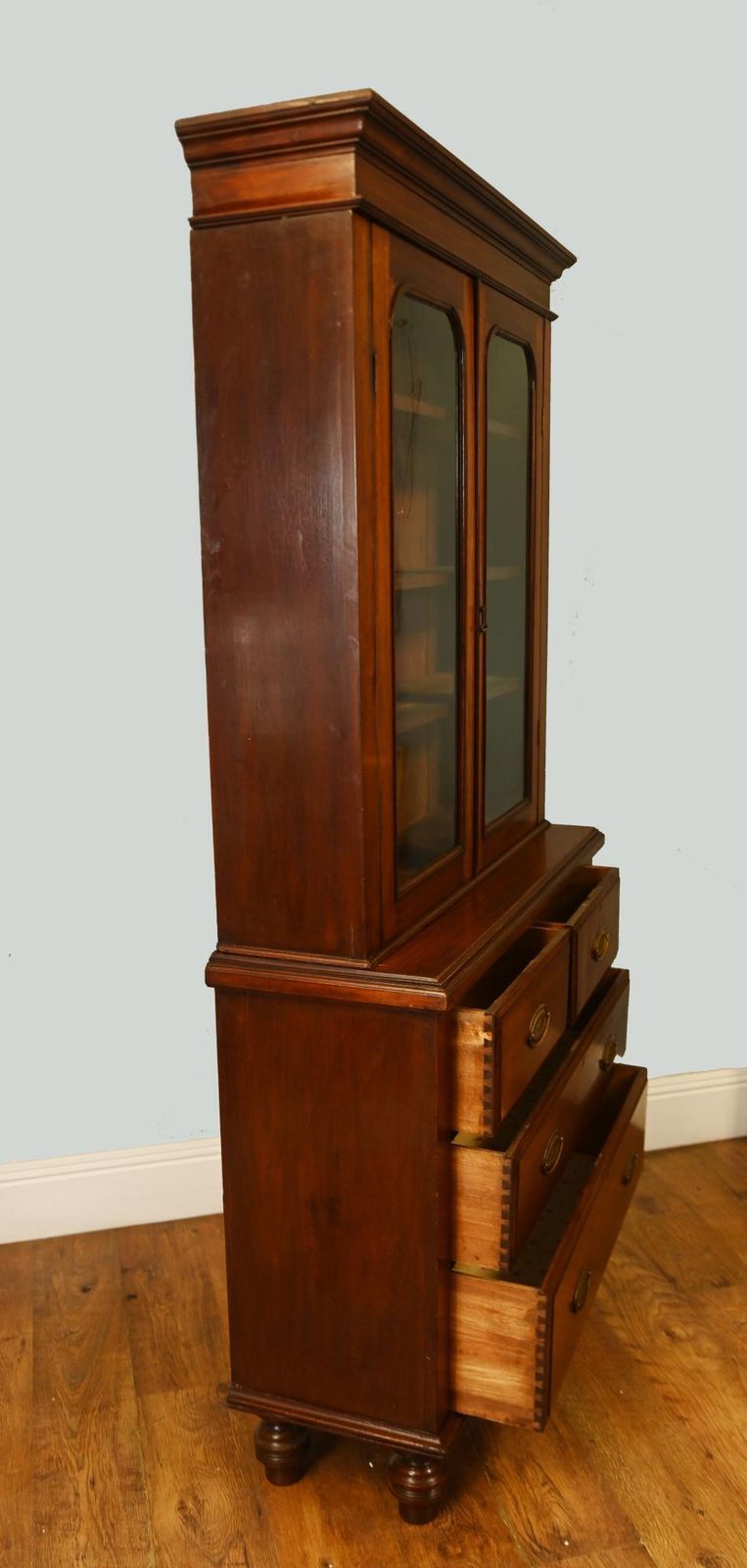 Victorian Libraray Bookcase Cabinet Chest Mahogany 1850 photo buy