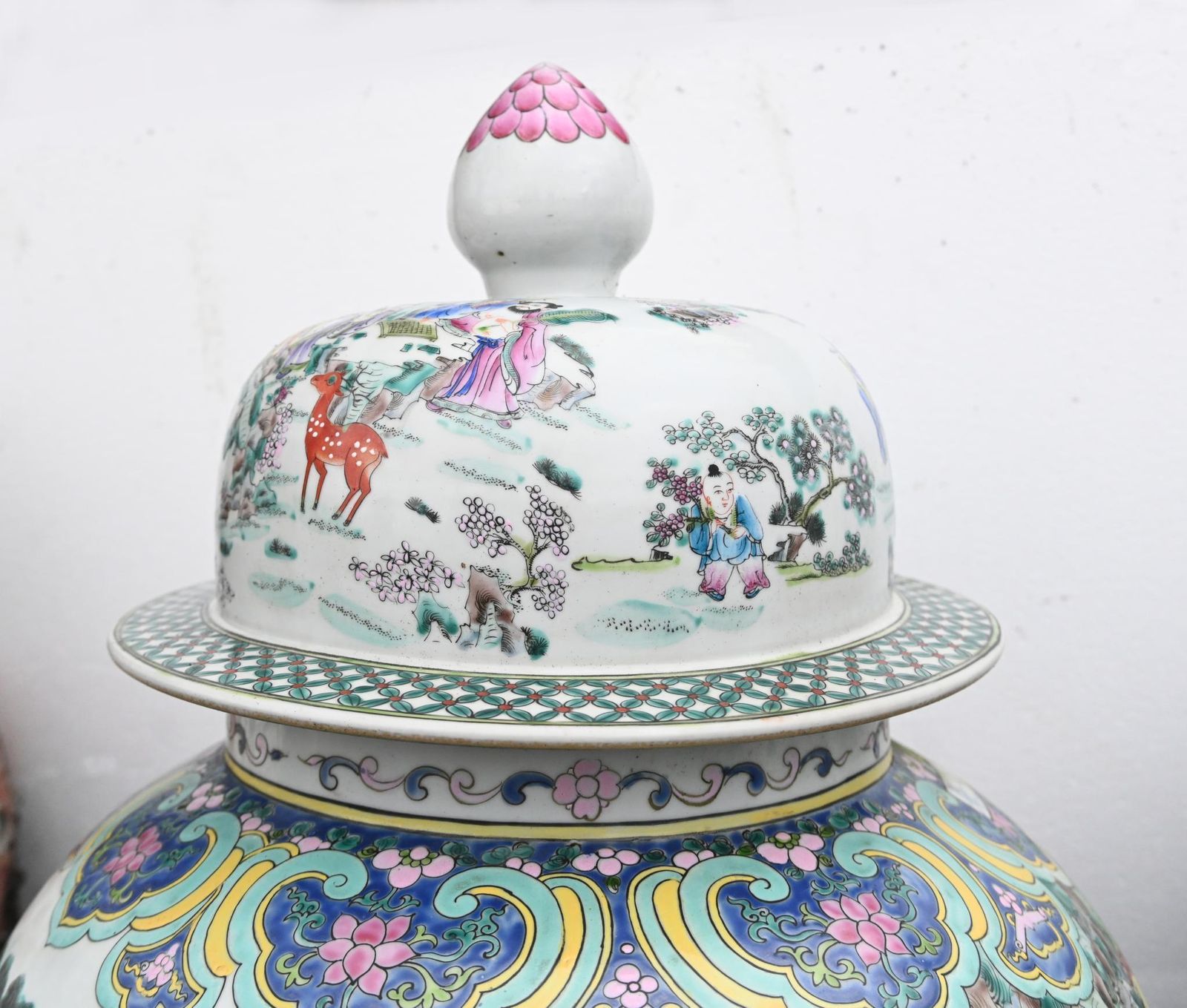 Pair Chinese Porcelain Vases   Qianlong Ginger Jars 4ft Tall photo for sale