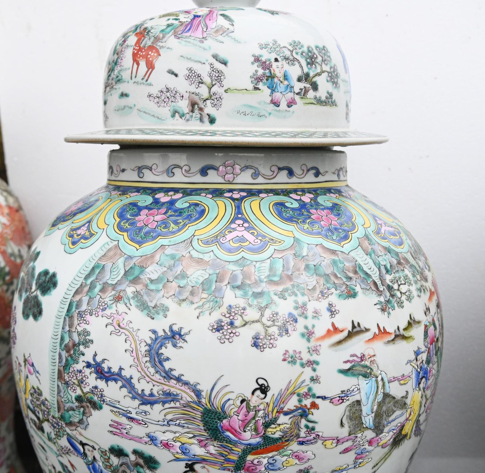 2650.0 Pair Chinese Porcelain Vases   Qianlong Ginger Jars 4ft Tall photo