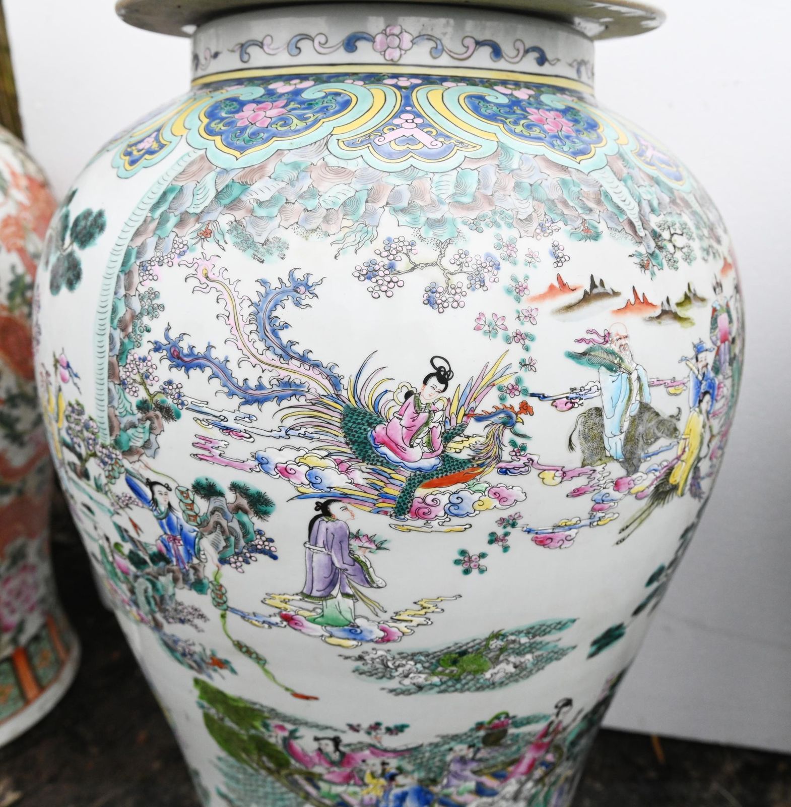 photo buy Pair Chinese Porcelain Vases   Qianlong Ginger Jars 4ft Tall