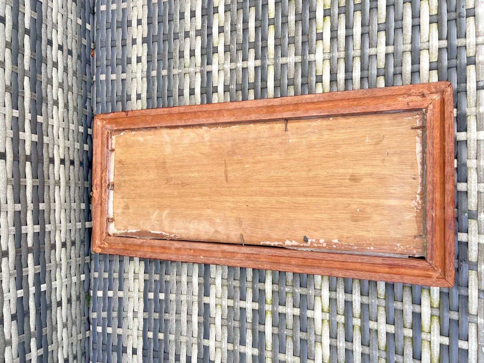 125.0 Mid Century Danish Teak Wall Mirror 60's Scandi Minimalist Vintage 1960's Mcm photo
