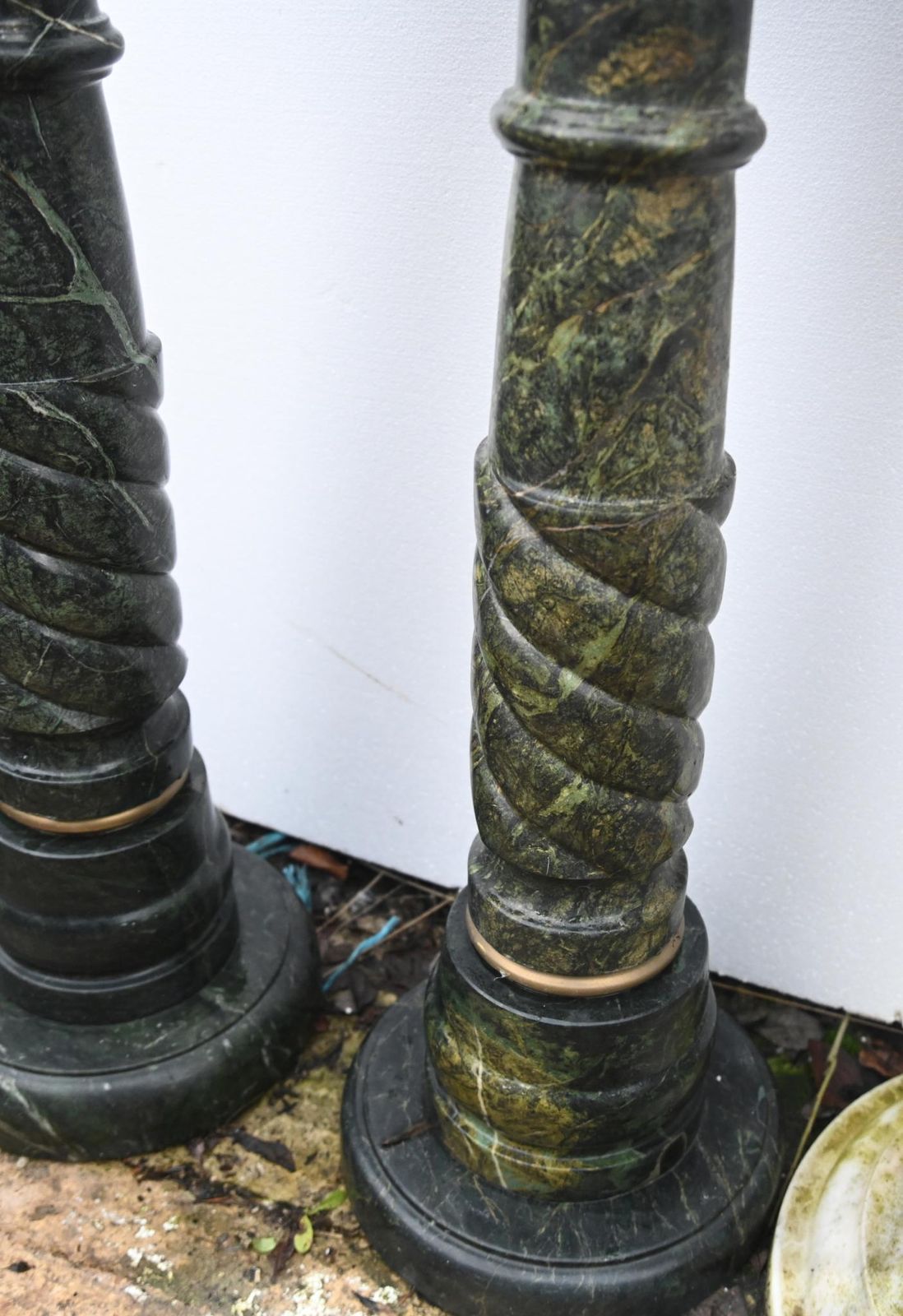Pair Italian Marble Pedestal Stand Columns Classical photo Home Decor