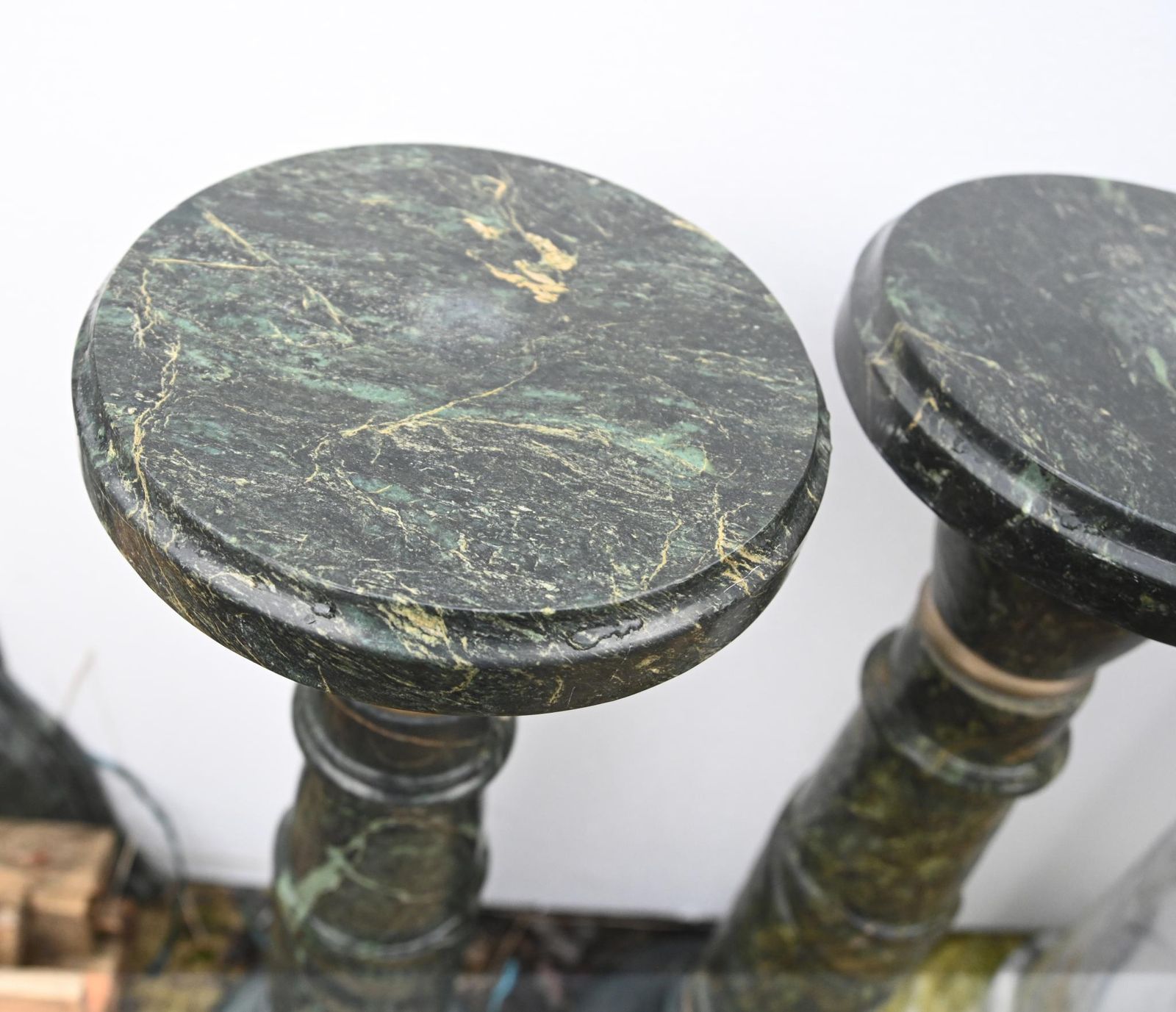 Home Decor Pair Italian Marble Pedestal Stand Columns Classical photo