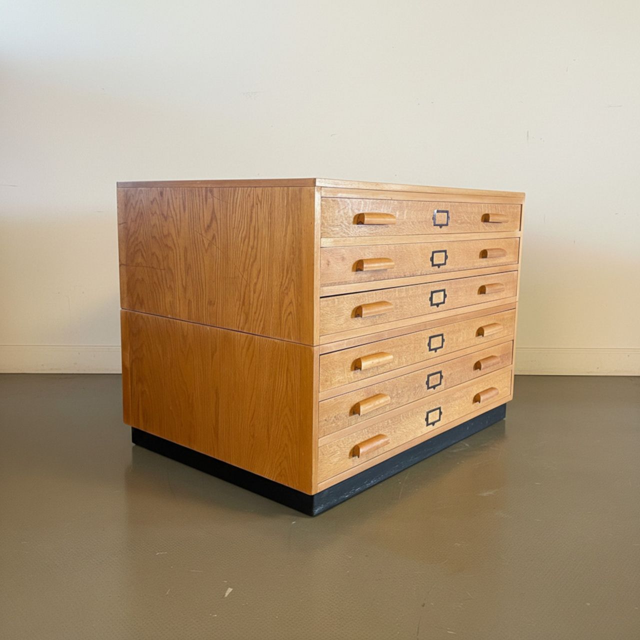 1940s Plan Chest With Original Wooden Handles photo vinterior