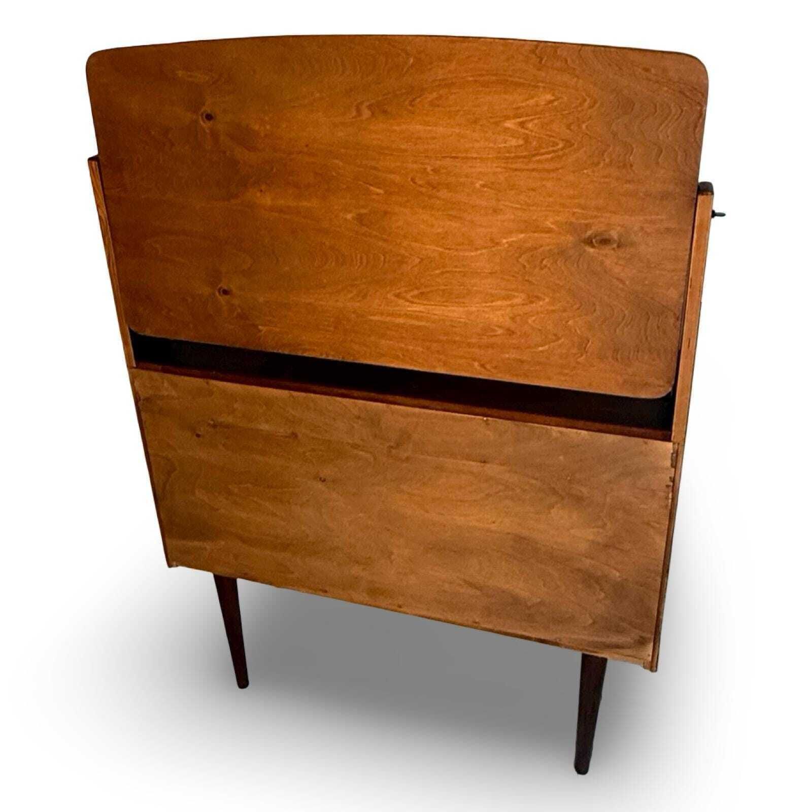 Approx. 1960's   Walnut Veneer   Vanity / Make Up Stand   Tibergaard   Danish Design (Marked) photo vintage
