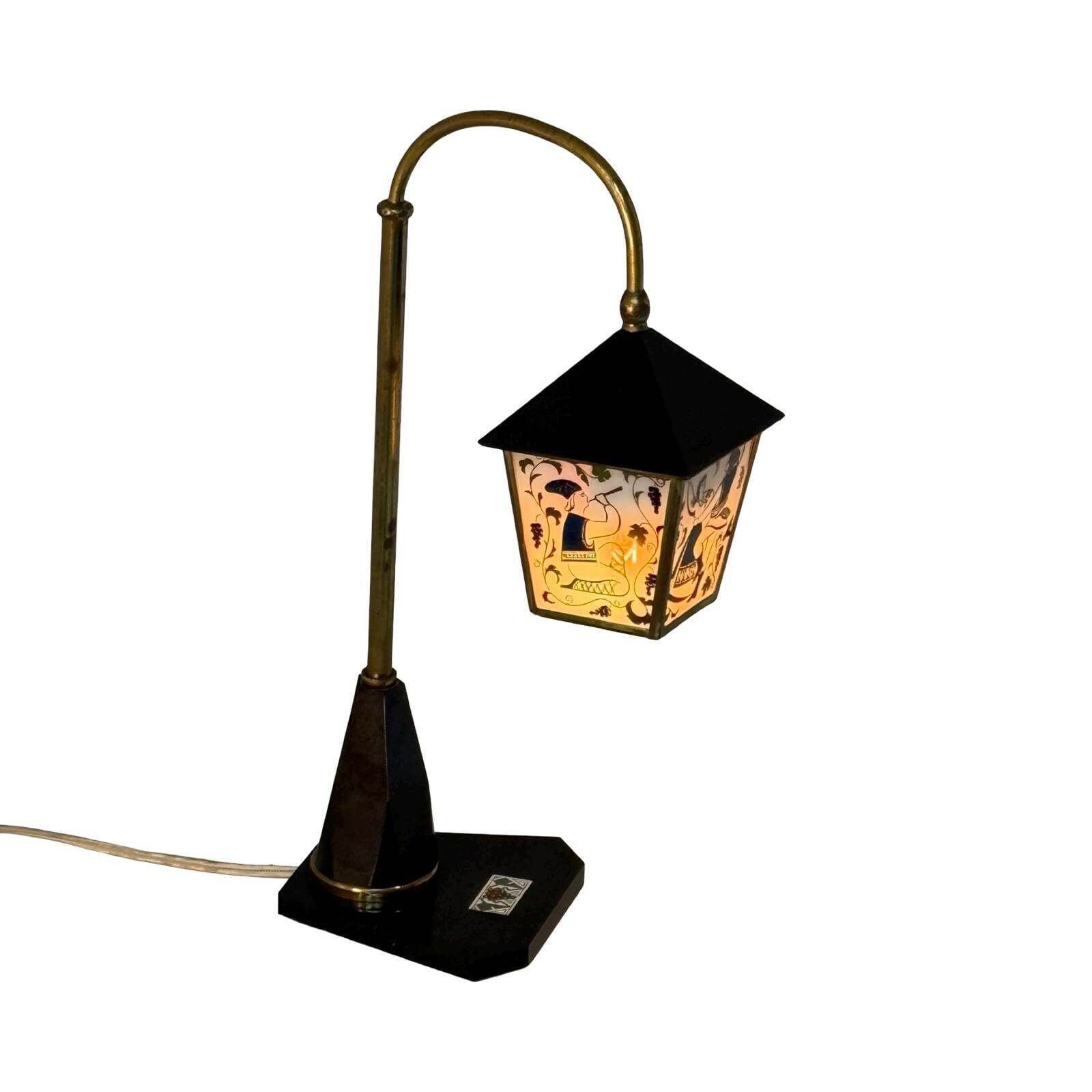 Vintage Table Lamp In Art Deco Style   Stained Glass Shade And Decorative Base   Approx. 1960's   Ukraine   Available As Set photo 266.0