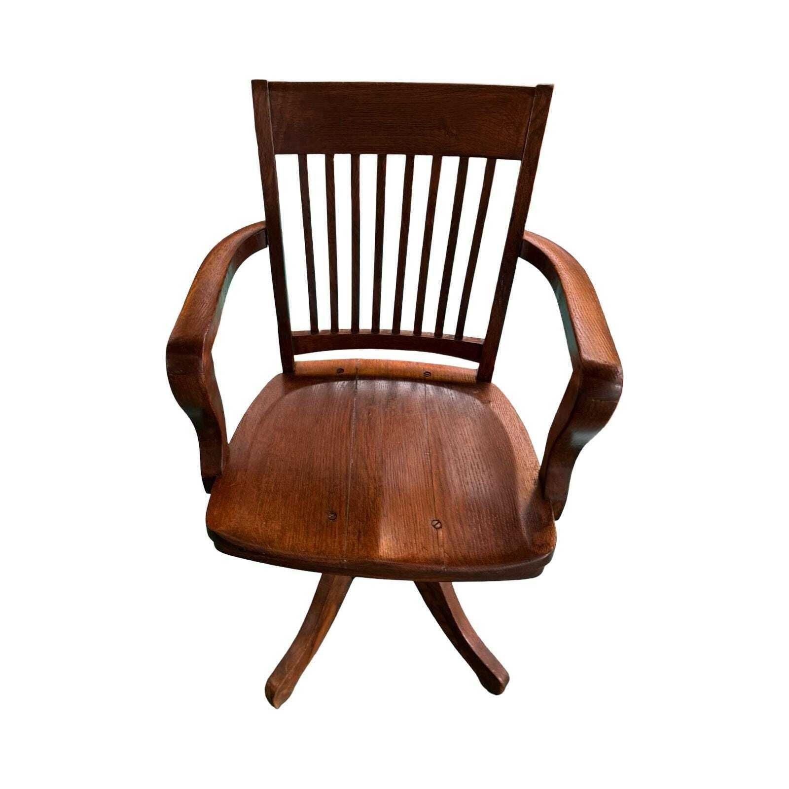 Bent Wood Captains Chair   Mounted On A Swiveling Base   Cast Iron Base   Antique Oak photo furniture