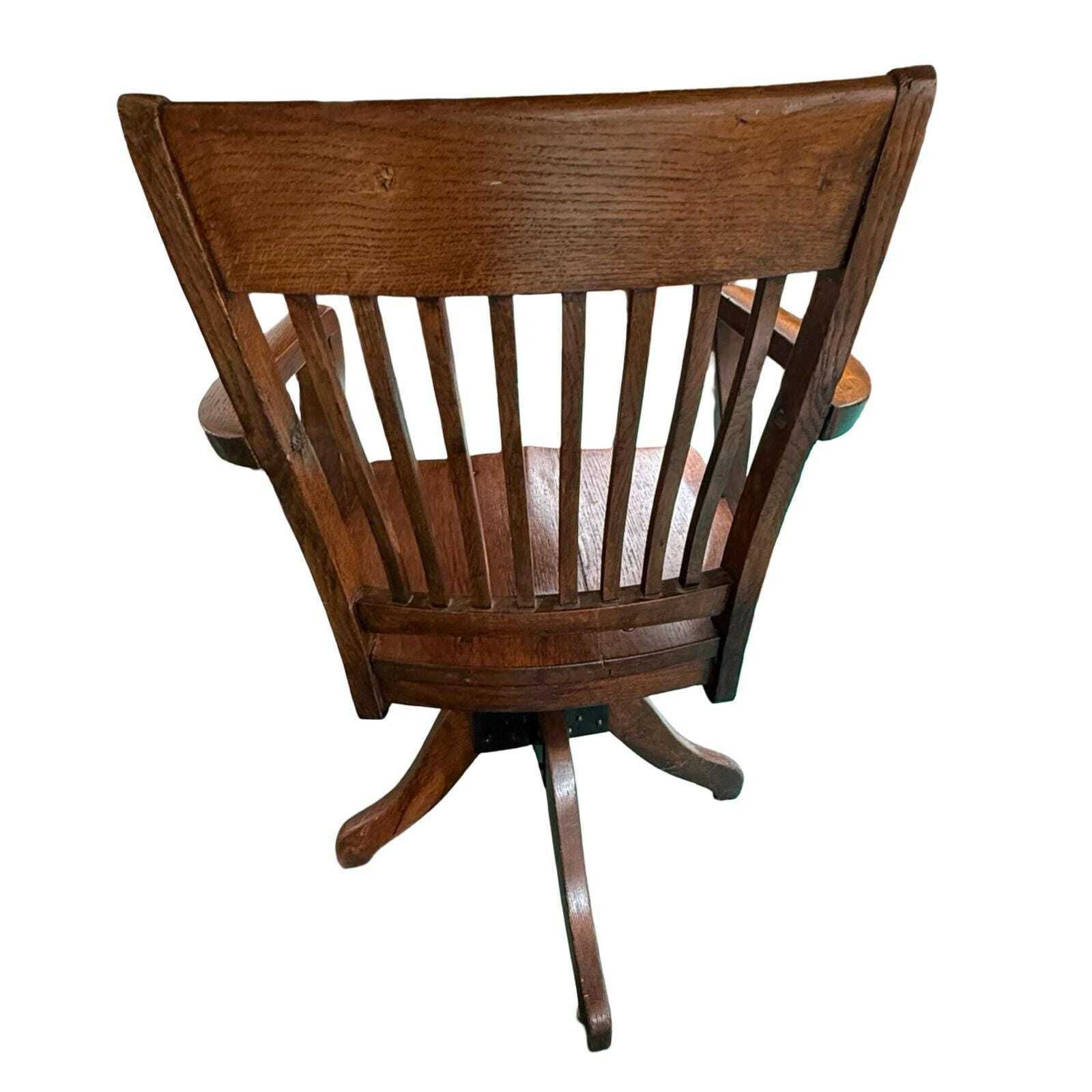 Bent Wood Captains Chair   Mounted On A Swiveling Base   Cast Iron Base   Antique Oak photo Furniture