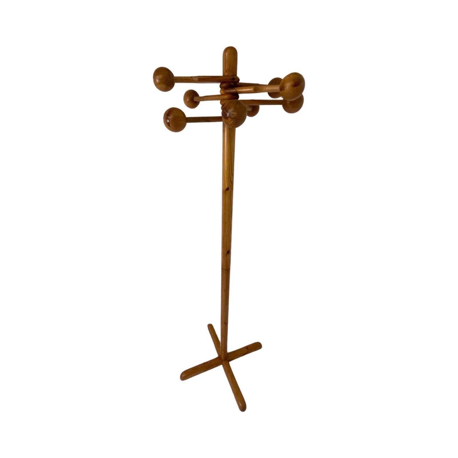 Approx. 1960's   Swedish Made Standing Coat Rack   Pine   Adjustable Hangers photo furniture