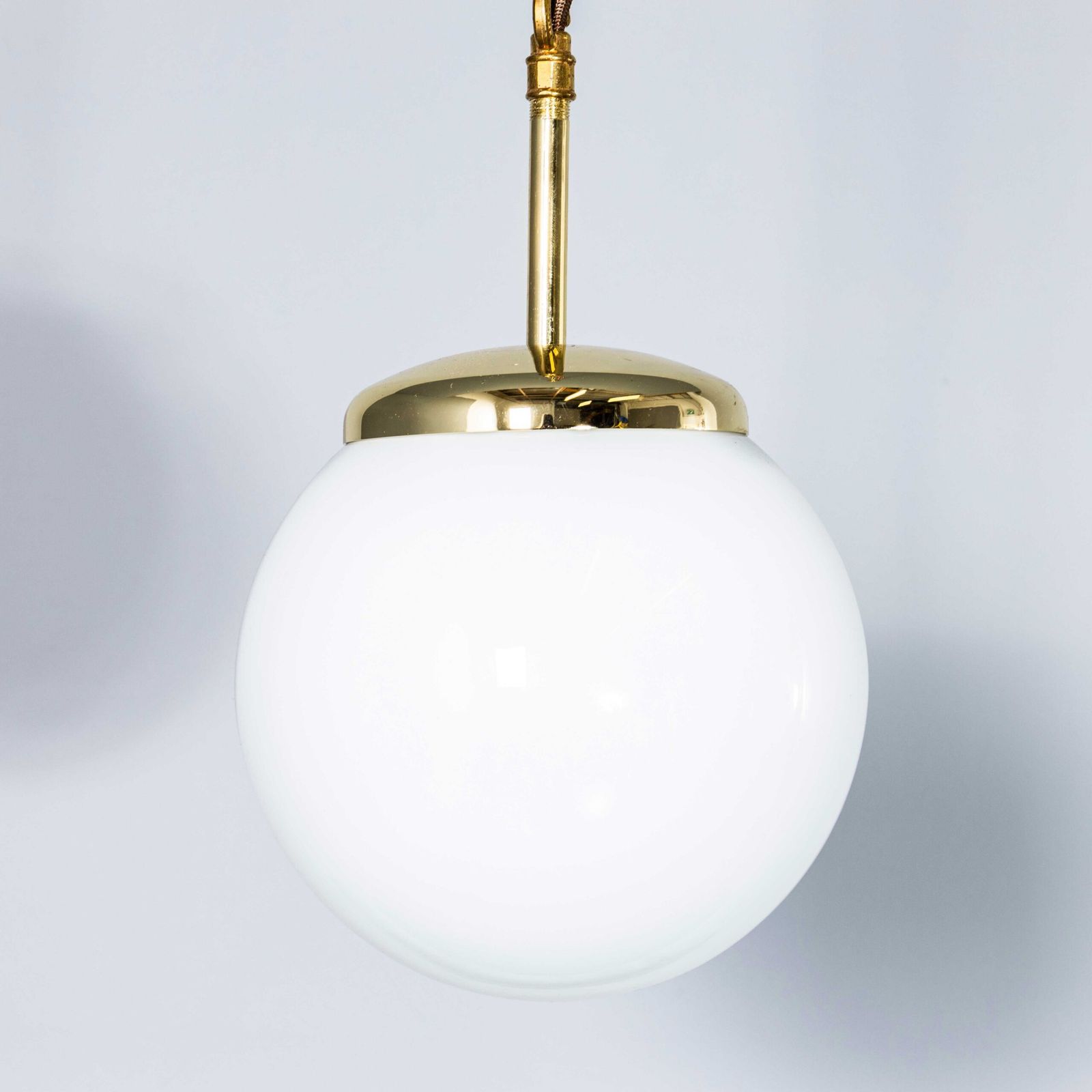 1950’s Plain Opaline Pendant Glass – 20cm photo vinterior