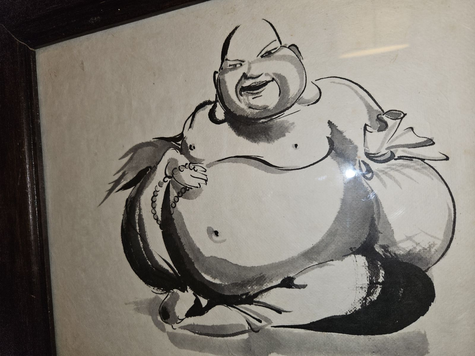 Vintage 21st Century Framed Watercolour Painting Depicting Buddha 2000 Signed photo for sale
