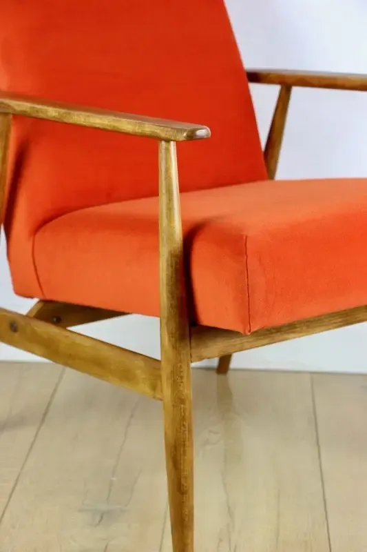 "Lis" Armchair, 1970s, Designed By Henryk Lis, Orange photo furniture