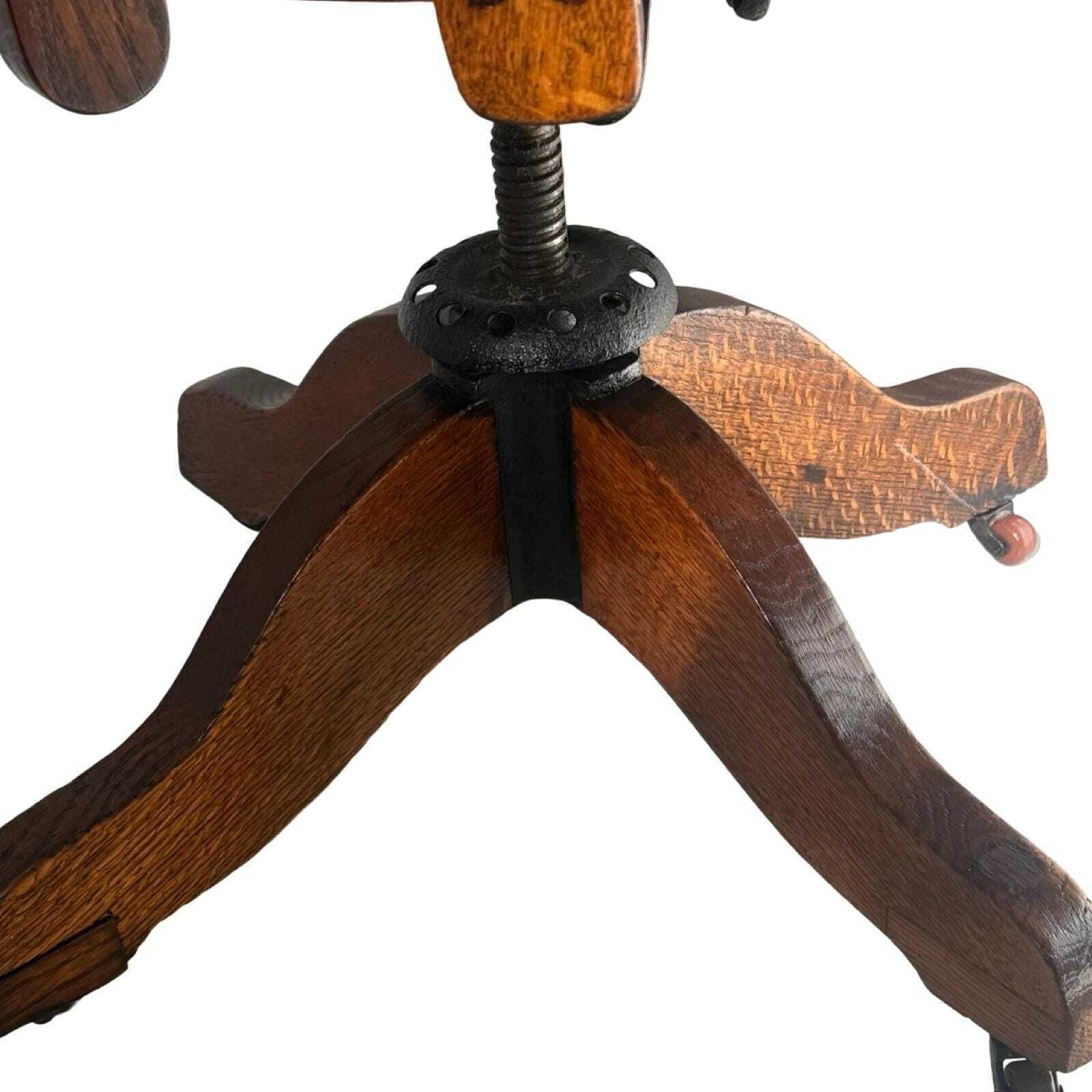 Bent Wood Captains Chair   Mounted On A Swiveling Base   Green Seat, Cast Iron Base photo buy