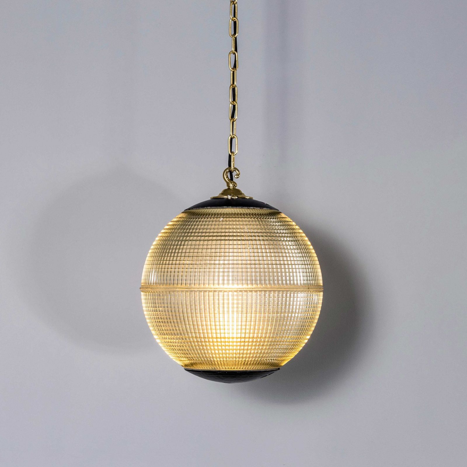 1960’s Original Holophane Parisian Glass Globe Lamps – Large 16 Inch