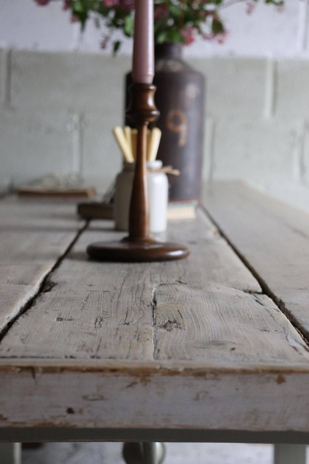Fabulous 8 1/2 Ft Long Rustic Refectory Table With Plank Top And Ornate Swag Base photo buy
