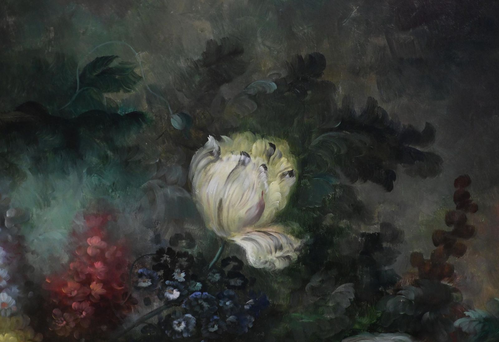 Art Xl Victorian Floral Still Life Oil Painting 6ft 197 Cm photo