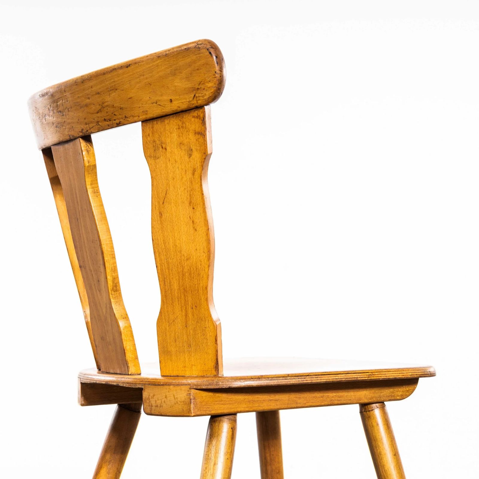 1950’s Classic Regional Alsace Blonde Dining Chair – Set Of Six photo Furniture