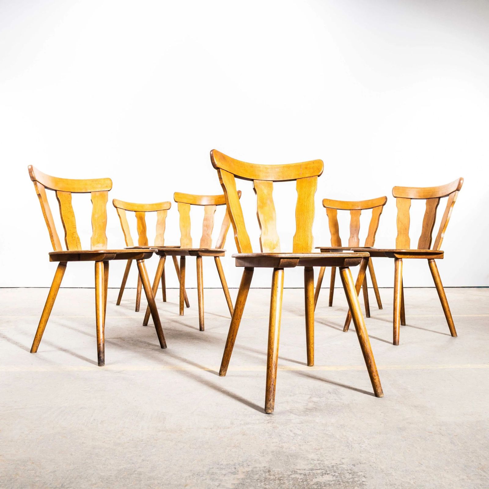 1950’s Classic Regional Alsace Blonde Dining Chair – Set Of Six photo 954.0