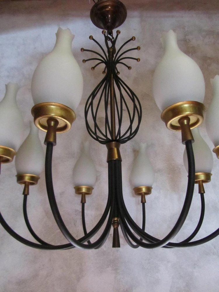 Vintage Chandeliers By Angelo Lelii For Arredoluce, Italy, 1950, Set Of 2 photo vinterior