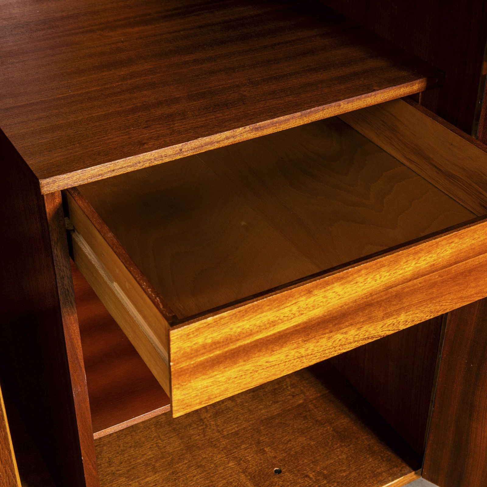1960’s Large Mid Century Cabinet – Book Matched Oak photo furniture