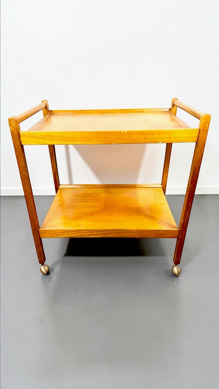 Vintage Teak Serving Trolley Coffee Table Two Tier Mid Century Retro C1960s photo furniture