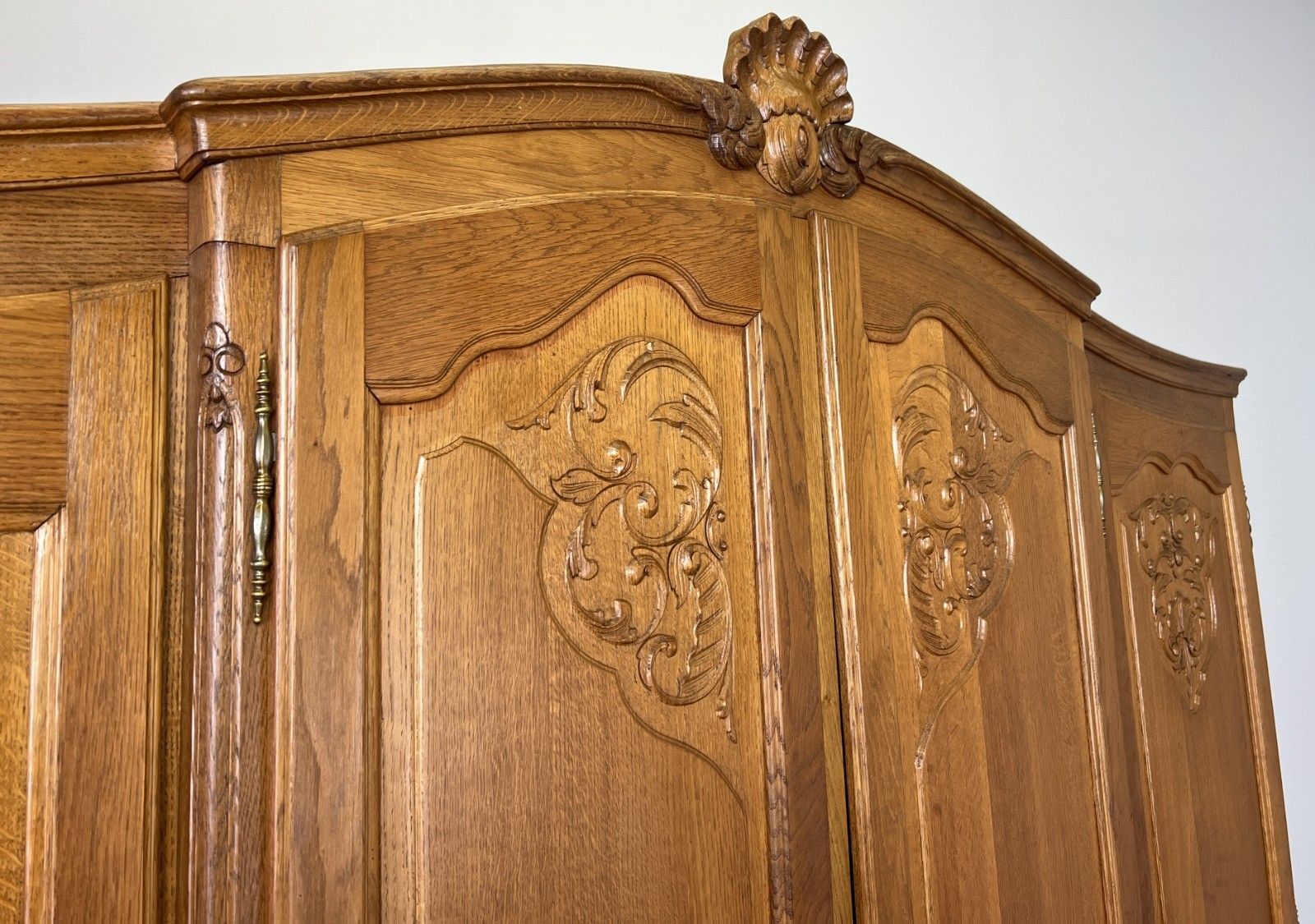 Wardrobe Vintage French Louis XVI Style Four Door Oak Carved Armoire Lot 4930 photo Furniture