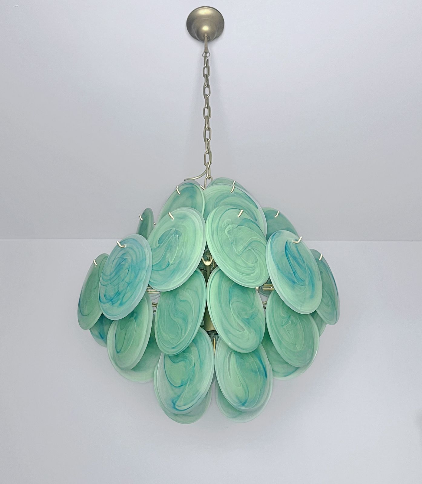 Vintage Italian Murano Chandelier   36 Etched Glass Discs photo buy