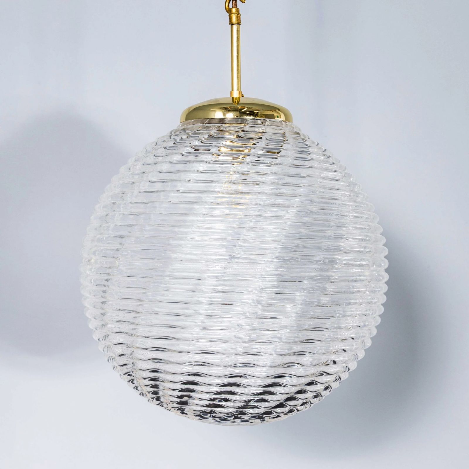 1950’s Original Large Crystal Wave Pendant Globe Lamps – 40cm photo 594.0
