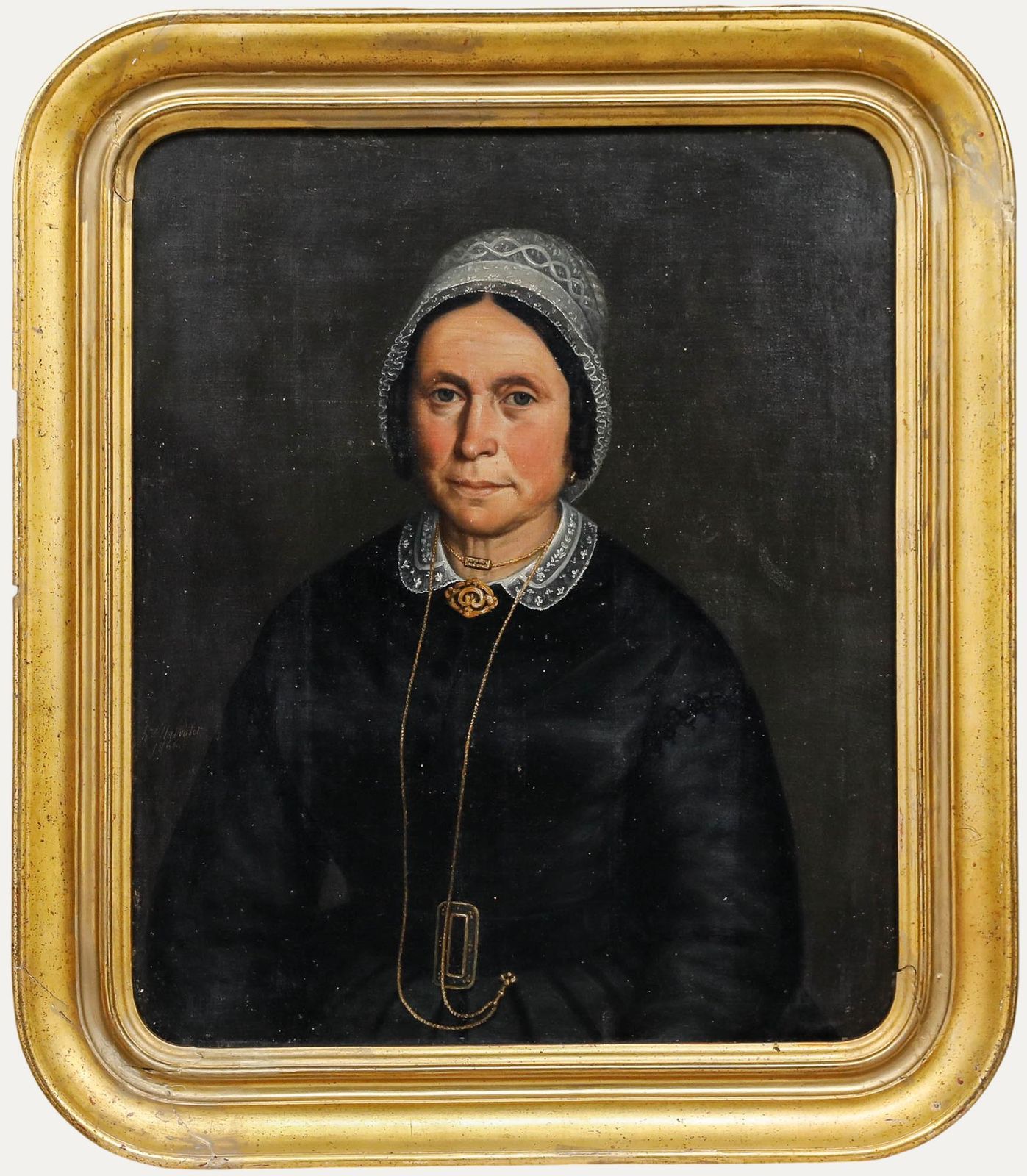 French School 1866 Oil Portrait Of Madame Naboulet
