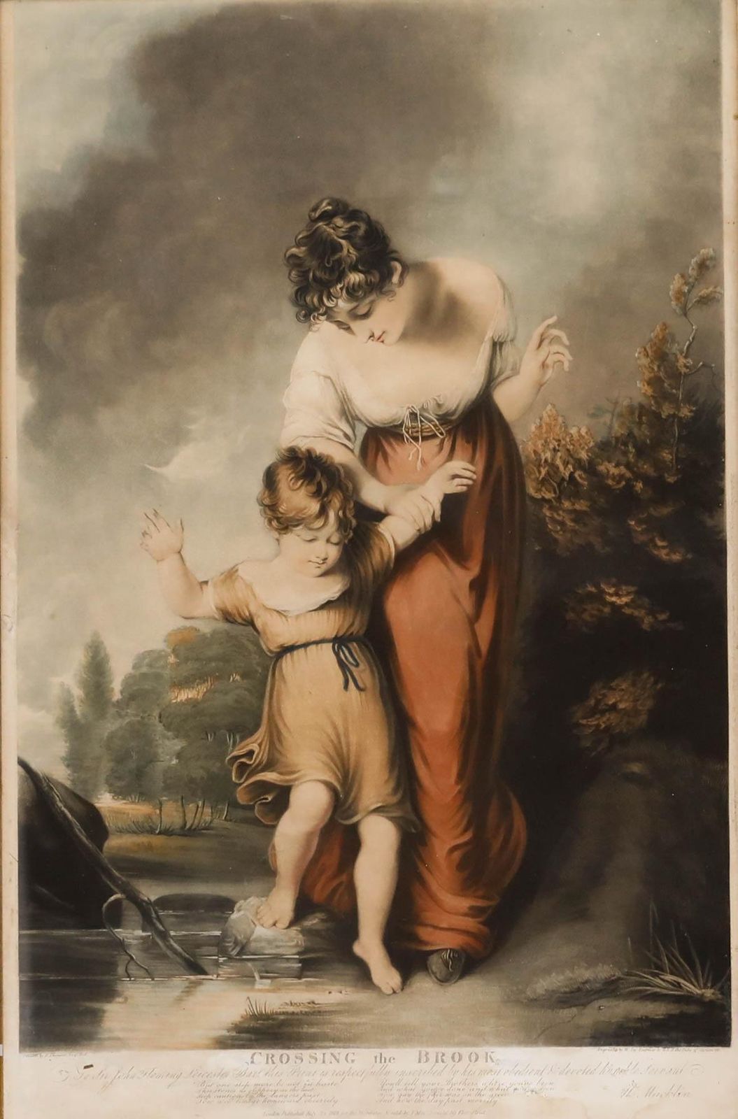 W. Say (1768 1834) After H. Thomson (1773 1843) Mezzotint, Crossing The Brook photo furniture
