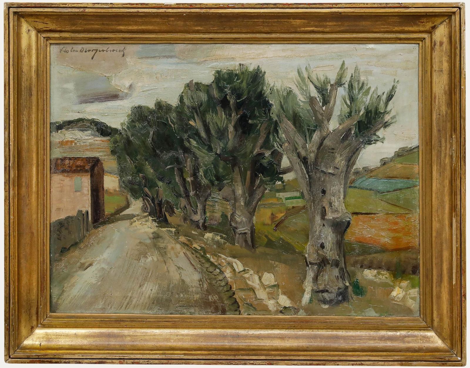 Léo Van Droogenbroek (1905 1995) 1946 Oil, Road And Olive Trees
