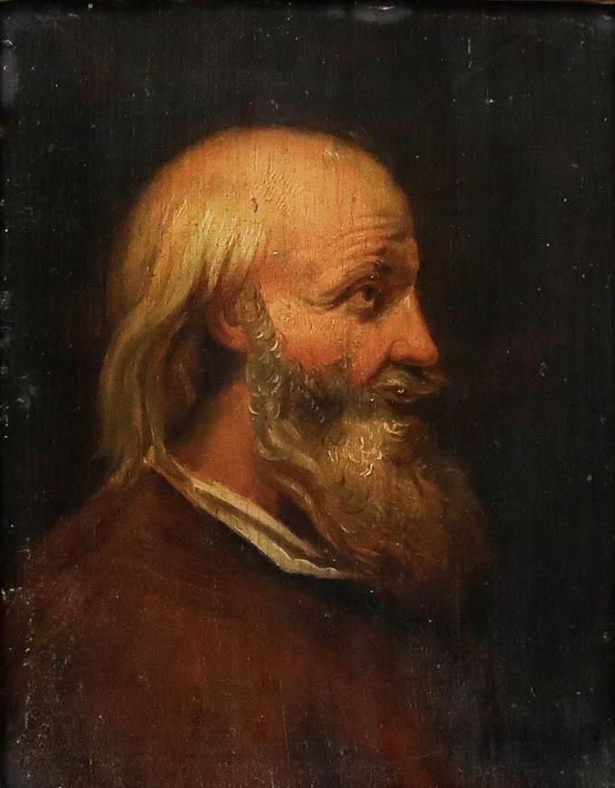 Framed 19th Century Oil Portrait Of A Gentleman In Profile photo for sale