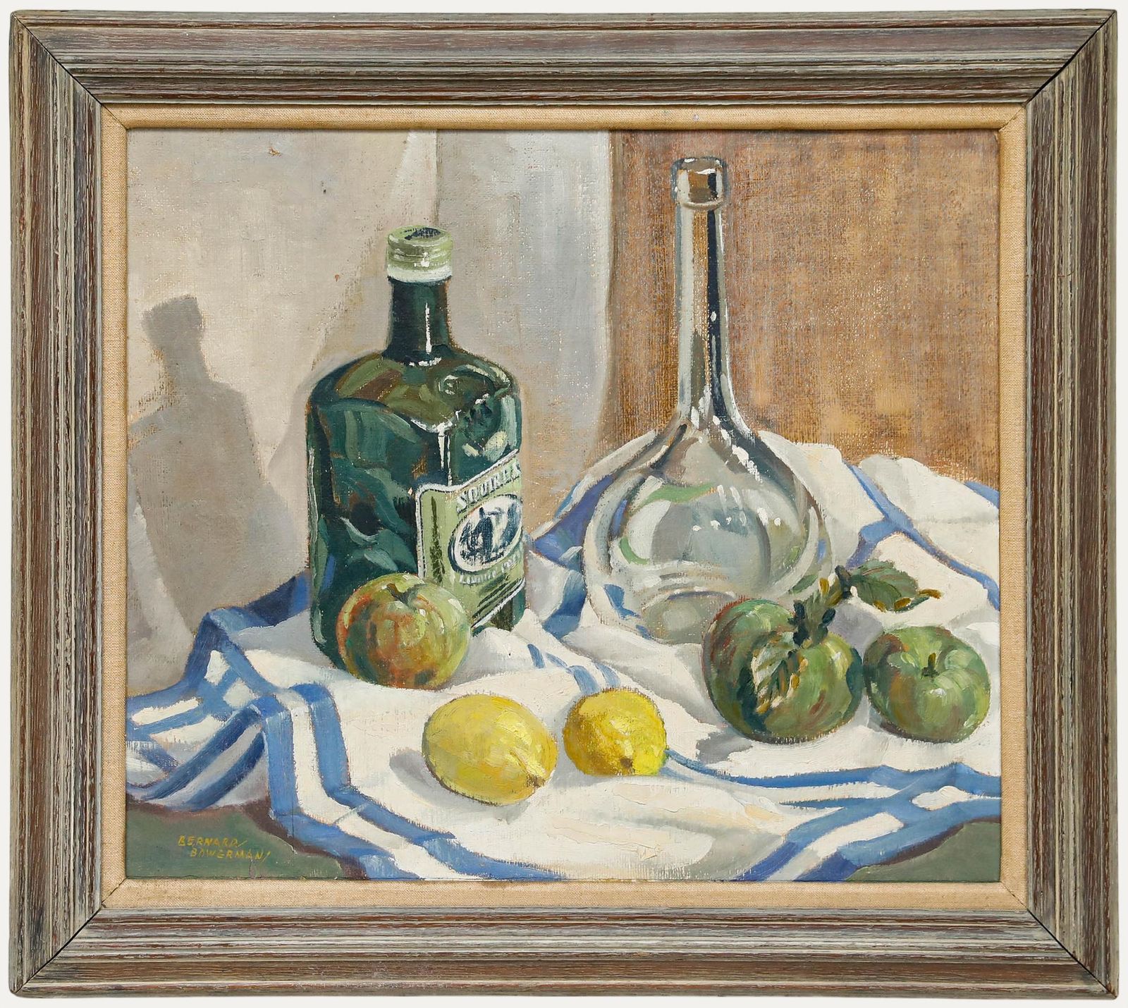 Bernard John William Bowerman (1911 1970) Framed Oil, The Blue Bordered Cloth