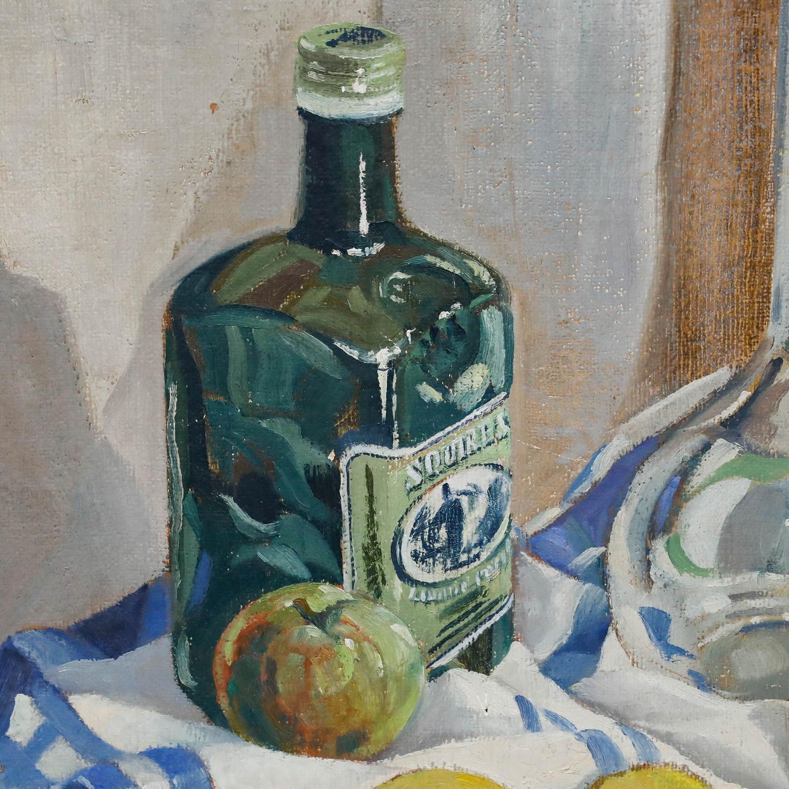 Bernard John William Bowerman (1911 1970) Framed Oil, The Blue Bordered Cloth photo Art