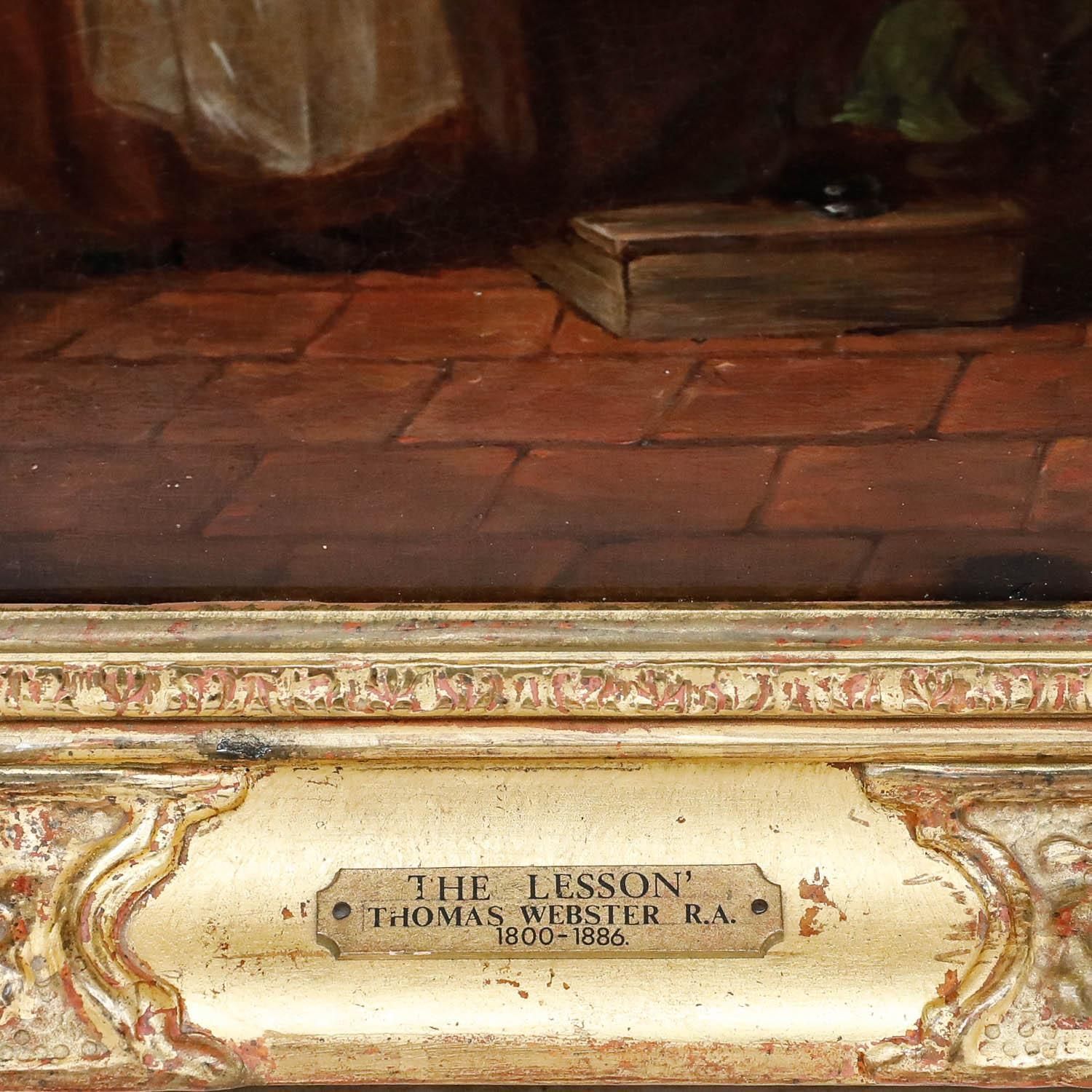 Attrib. Thomas Webster (1800 1886) Framed 19th Century Oil, The Lesson photo buy