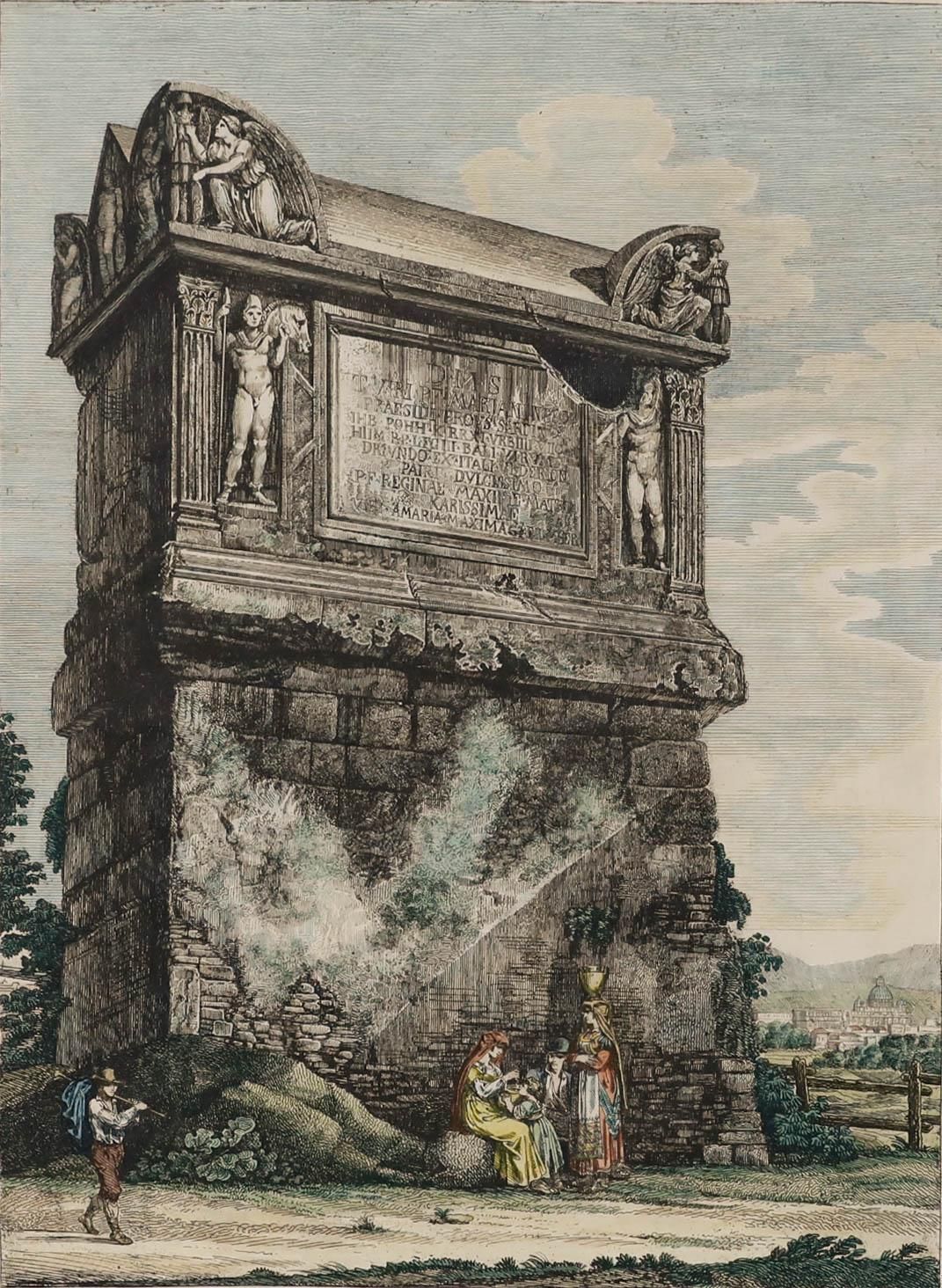 Luigi Rossini (1790 1857) 1822 Etching, The Tomb Of Publius Vibius Marianus photo furniture