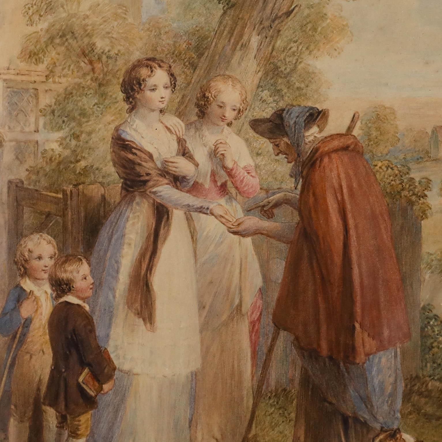 J.M. Wright (1777 1866) Watercolour, Illustration For 'The Vicar Of Wakefield' photo Art