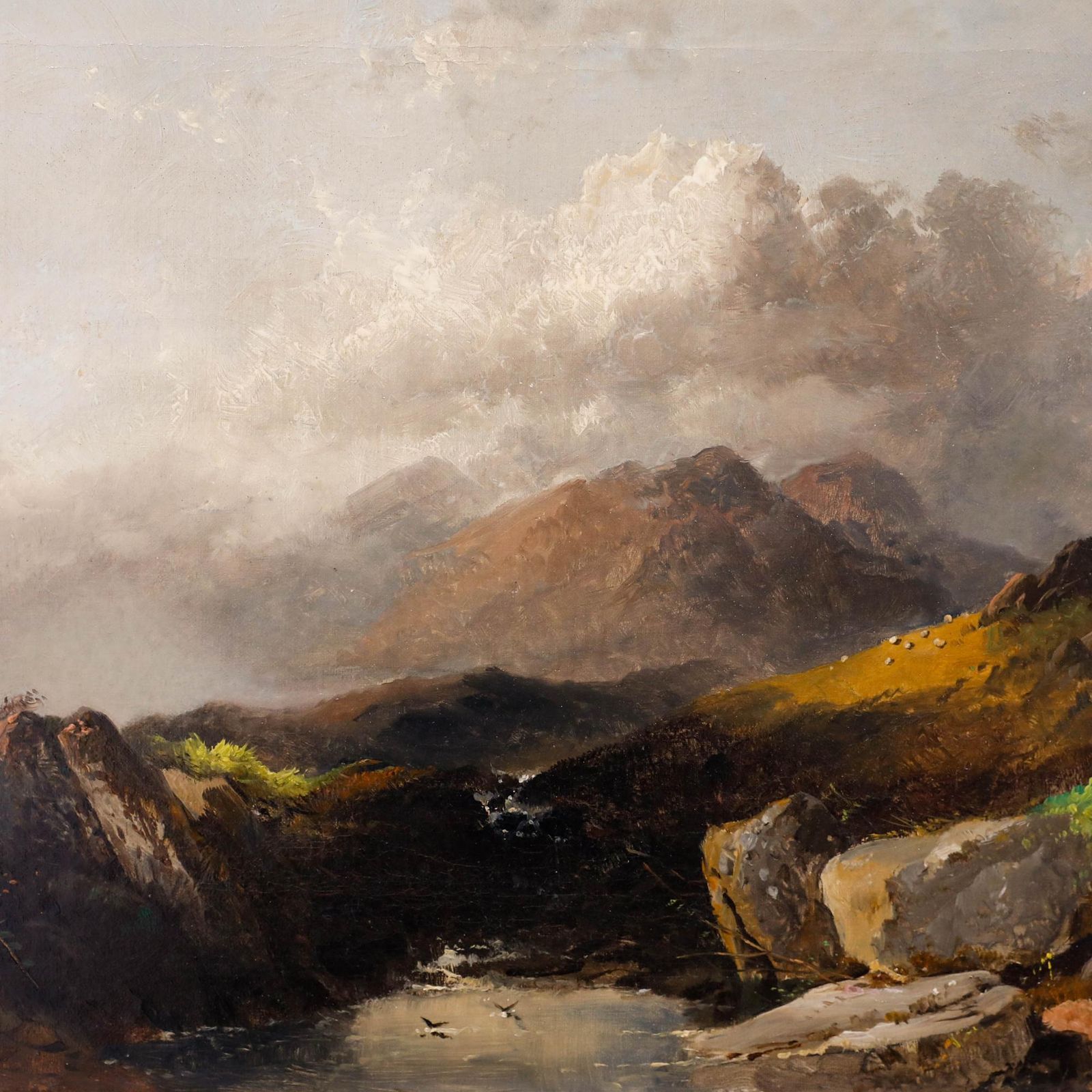 Joseph Horlor (1809 1887) Framed Late 19th Century Oil, Highland Vista photo 550.0