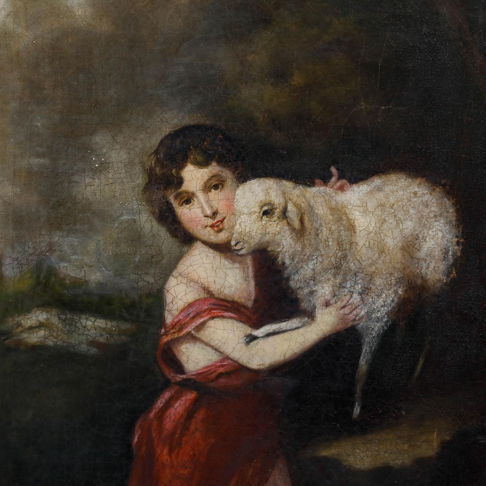 After Bartolome Esteban Murillo Oil, The Infant Saint John With The Lamb photo Art