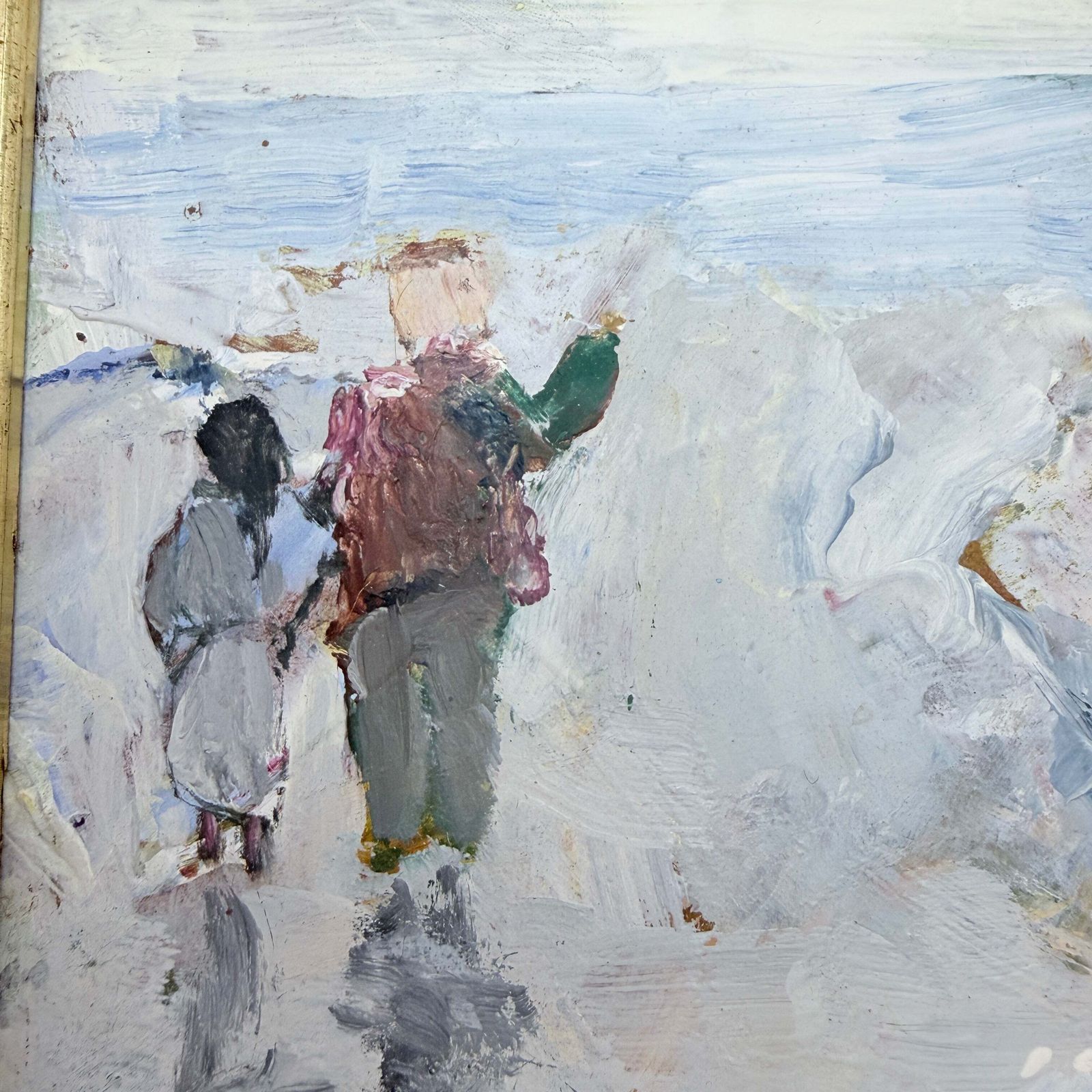 At The Edge. Vintage Swedish Oil Painting By Bo Yson Sjöberg photo furniture