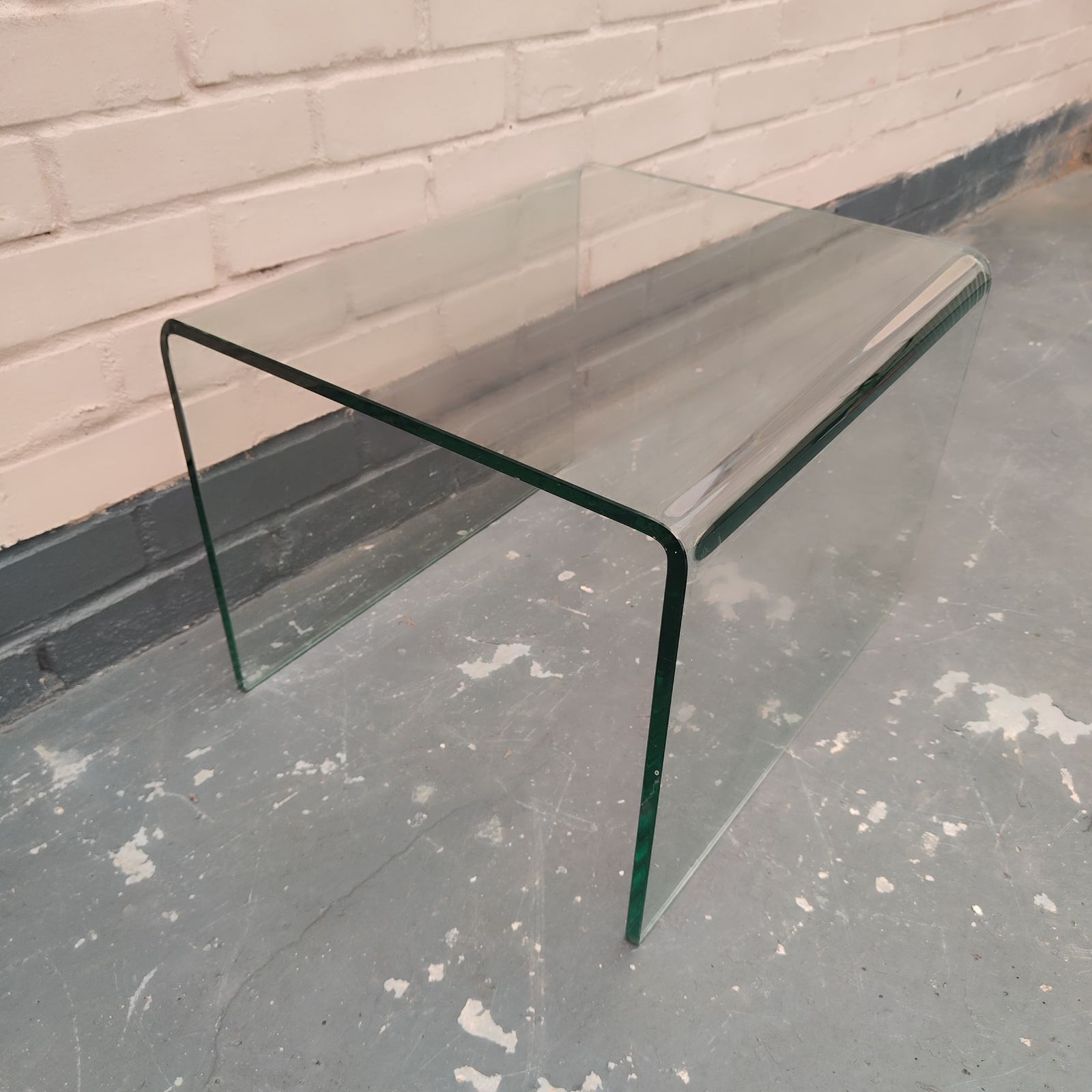 Mid Century Bent Glass Side Table / Waterfall Coffeetable photo Furniture