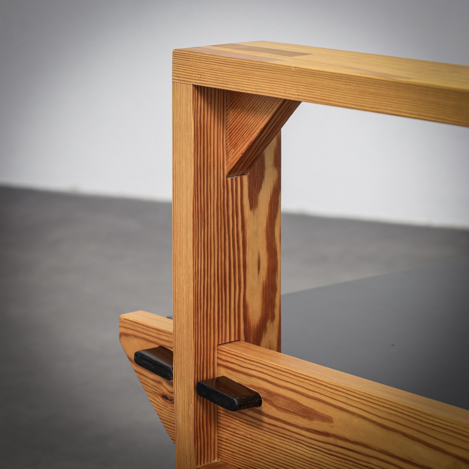 Furniture Extremely Rare Pair Of Dutch Solid Pine Lounge Chairs By Wouter Fens, 1960s photo