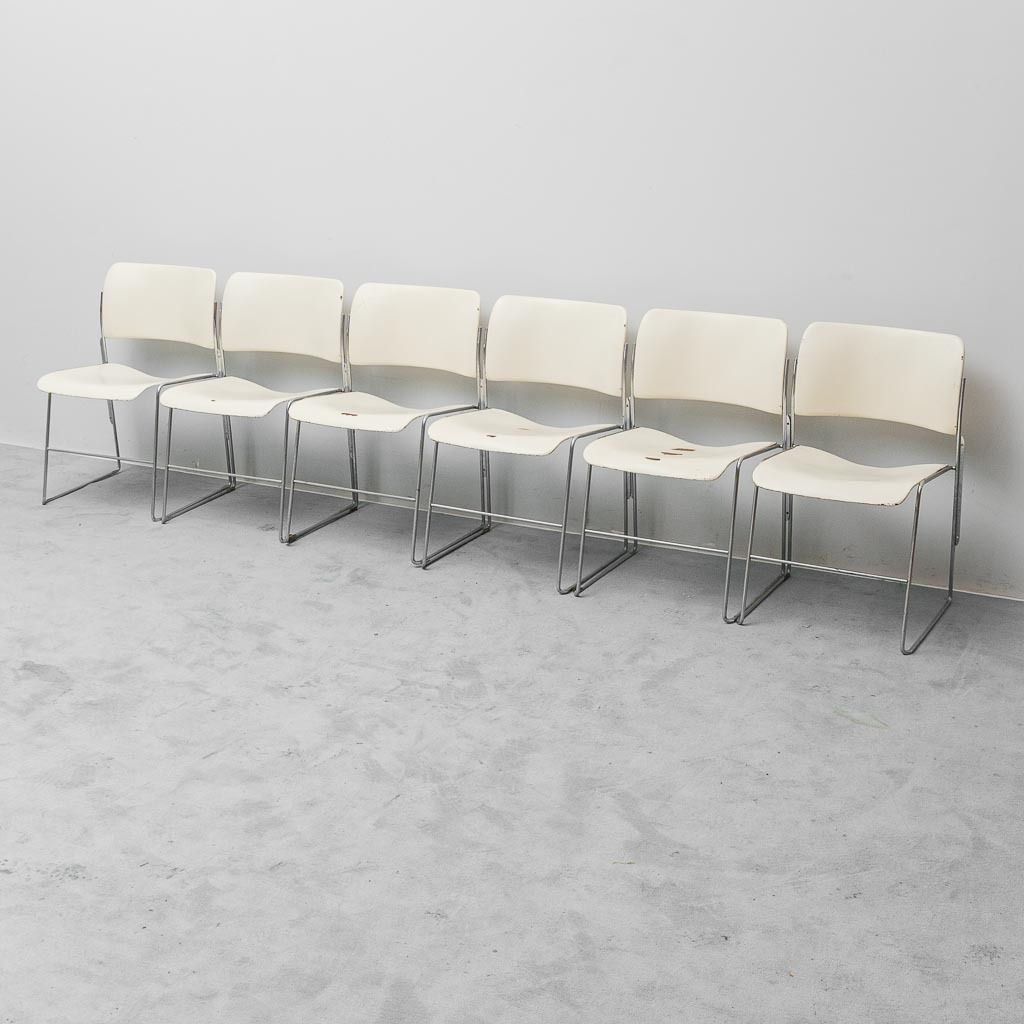 Set Of 6 40/4 Rowland Gf Furniture Chairs, 1960s Vintage Design, Modern Antiques