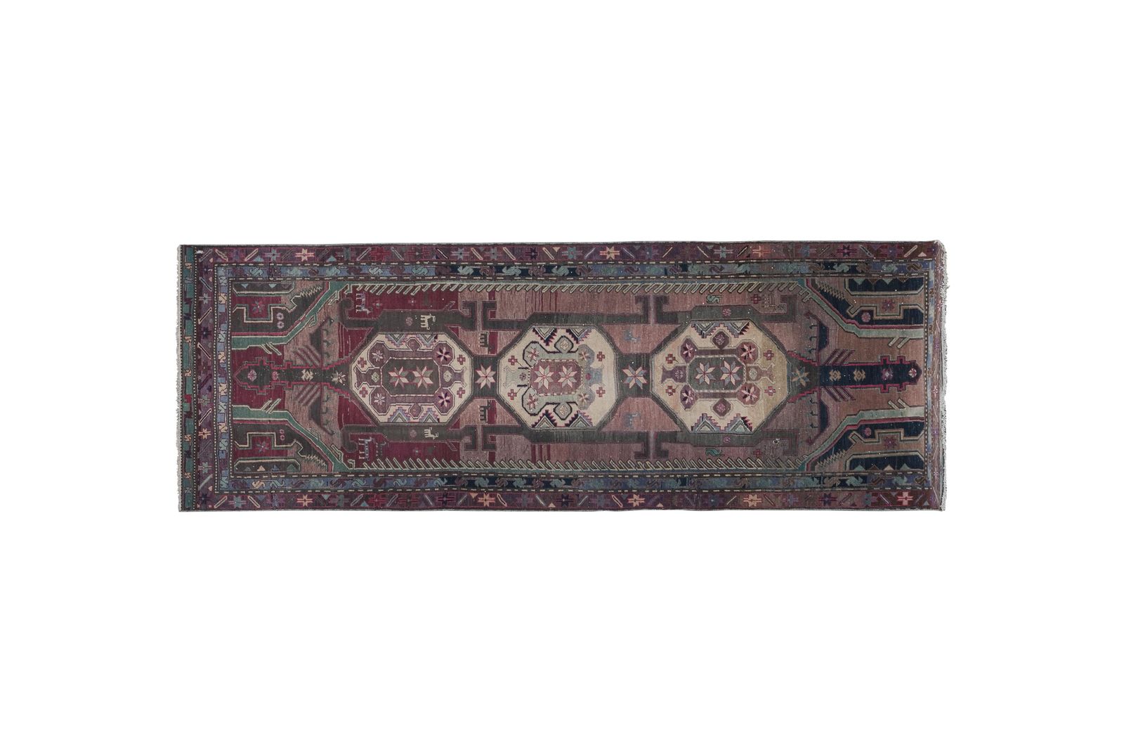 Hand Knotted Caucasian Animal Runner Rug 3'9'' X 10'6'' photo furniture