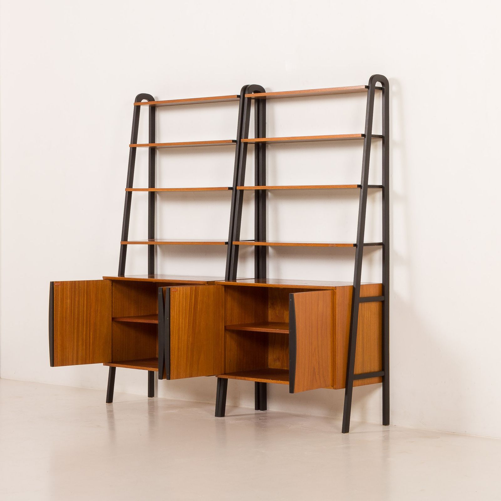 Mid Century Free Standing Two Parts Wall Unit By Brantorps, Sweden 1960s photo 2311.0