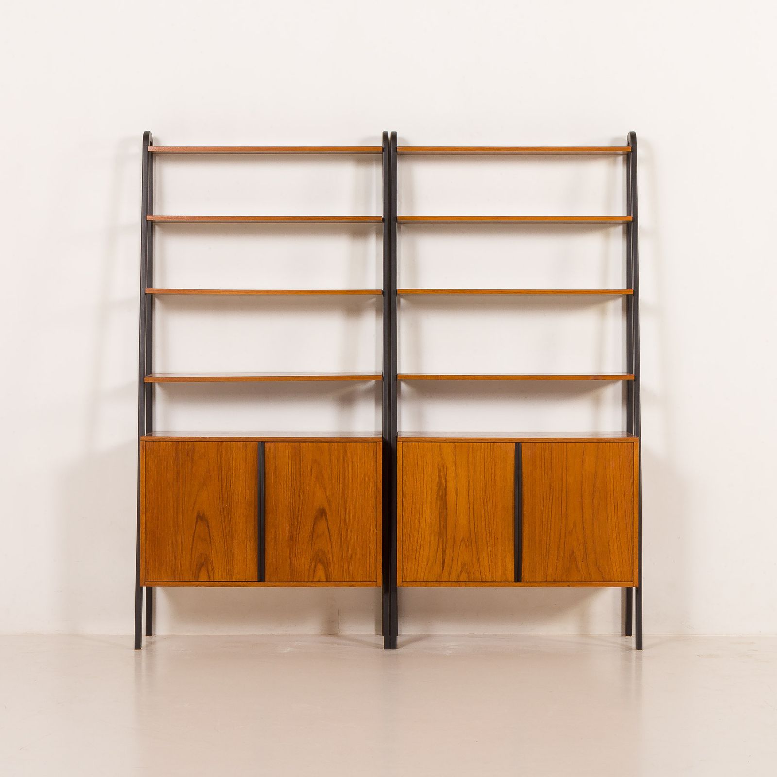 Mid Century Free Standing Two Parts Wall Unit By Brantorps, Sweden 1960s photo vinterior